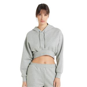 2024 nouveauté femmes sweats à capuche courts décontracté sweat à capuche hauts courts Logo personnalisé impression solide pulls automne hiver - Product Image 5