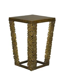 Table d'appoint décorative en aluminium avec pieds décoratifs/table d'angle pour le salon, la décoration intérieure (33cm X 33cm X 55cm) - Product Image 1