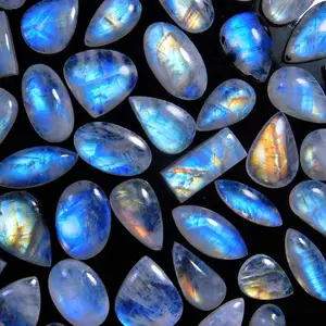 Doğal mavi gösterişli yangın gökkuşağı aytaşı ücretsiz şekiller boyutları Cabochon kesim gevşek taş toptan ucuz fiyat gökkuşağı aytaşı