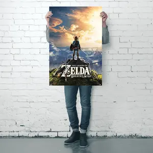 Póster Moderno de la Leyenda de Zelda: Breath of the Wild con Diseño de Atardecer sobre Lienzo para Decoración de Pared - Product Image 3