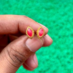 สีแดง ONYX ต่างหูพลอยธรรมชาติเครื่องประดับใน925เงินแท้ปรับแต่งได้กระดุมด้วยเงินสเตอร์ลิง - Product Image 6