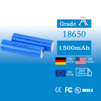 Batterie lithium-ion rechargeable cylindrique haute capacité 18650 1500mAh 3.7V pour lampes de poche LED lumières outils électriques 16340 14650