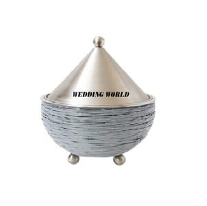 Latest Design Metal Hotpot Excellent Quality Handmade Casserole Round Shape Dinnerware New Metal <b>Food</b> <b>Warmer</b> - Product Image 2