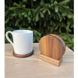 Sous-verre de thé en bois de mangue forme ronde boissons décoratives de table jus de thé collations utilisation bureau à domicile hôtel restaurants déco - Product Image 2