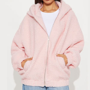 Veste bomber ample en tissu doux pour femme, design tendance 2026 / Veste bomber élégante en sherpa confortable et décontractée pour femme 2026 - Product Image 2