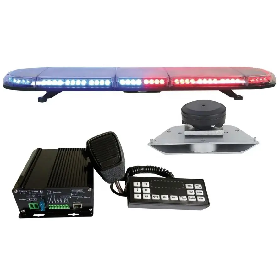 ECE R65 Ultra Terang 3 Watt 47 Inci Lightbar Led dengan Speaker dan Sirene Polisi Lampu Lightbar Ambulance Emergency Light bar