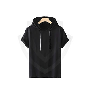 Débardeur à capuche 3D pour homme, été, salle de sport, entraînement, respirant, coupe ajustée, fermeture éclair, avec poche - Product Image 1