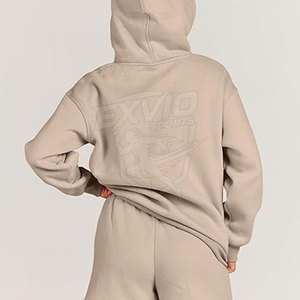 Ensemble sweat à capuche et short décontracté pour femme, 100 % coton respirant et écologique, 2 pièces - Product Image 2