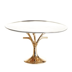 Support à gâteau tendance pour la maison hôtel Restaurant gâteau plateau de service décor couleur argent design moderne porte-gâteau en métal design unique - Product Image 5