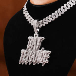 Moissanite personalizado DAT TERANCE diamante colgante 925 plata esterlina personalizado completo helado estilo Hip hop colgante para hombres - Product Image 3