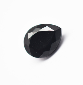 Piedras preciosas sueltas facetadas de pera de ágata negra natural 10X7mm 16X12mm Escalas calibradas 12X9mm 14X10mm Piezas Corte de ónix negro - Product Image 2