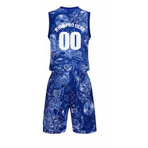 Conjunto de camiseta de baloncesto para hombres adultos de diseño personalizado, logotipo impreso por sublimación transpirable, entrenamiento de baloncesto liso de alta calidad - Product Image 3