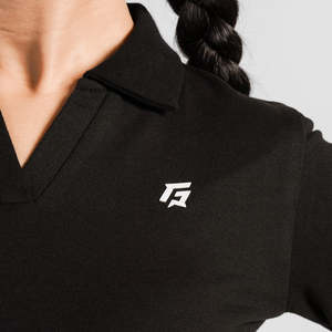 Women's Black for Polo Shirts with Collared <b>Top</b> - Product Image 5