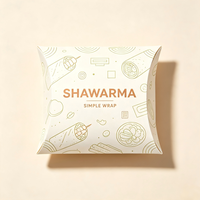Boîte à emporter en papier pour shawarma, petite taille, personnalisée, écologique, jetable, pour mini burrito, wrap, sandwich
