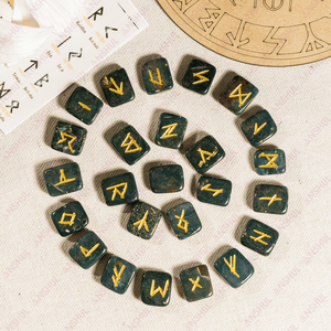 Juego de runas de piedra sanguina al por mayor, 25 piezas, piedras preciosas para meditación y decoración del hogar - Product Image 2