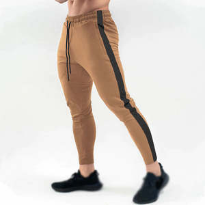 Pantalones ajustados informales de algodón para hombre, para Primavera, ligeros, para gimnasio, Fitness, entrenamiento deportivo, Joggers, diseño de retazos, pantalones de chándal para correr - Product Image 1