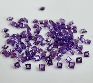 Amatista Natural de 6 mm, Corte Cuadrado Facetado - Amatista Morada Suelta, Corte Cuadrado, Calidad Superior - Product Image 3