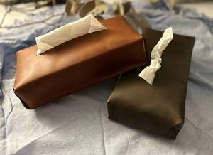 Funda de cuero para caja de pañuelos, elegante soporte rectangular para Hotel con fondo magnético para baño, dormitorio u oficina, - Product Image 5