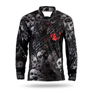 Camisa de paintball sublimada personalizável de manga longa leve 2024 durável com ponto reforçado