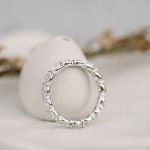 14K Lab Grown Diamond Full Eternity Band Ring IGI Lab Grown Diamond Band Lab Created Diamond Jewelry F Color VS1 Claridad para judío - Product Image 4