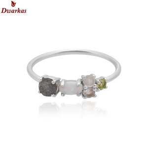 Manufacturer's 925 Sterling Silver Fine Jewelry Natural <b>Labradorite</b> Multi-Gemstone <b>Ring</b> Classic Style for Weddings Anniversaries - Product Image 3