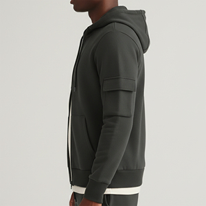 Sudaderas con Capucha de Invierno al por Mayor, Lavadas a la Piedra, Bordadas, para Hombre, Talla Grande, 100% Algodón, 440 g/m², con Cierre, de Alta Calidad - Product Image 3
