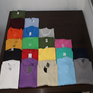 T-shirt à manches courtes col rond pour homme, en coton de première classe, couleur unie - Product Image 2