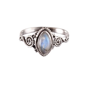 Anillo de Compromiso Clásico de Plata de Ley 925 con Piedra Lunar, Engaste de Bisel, para Mujer, Aniversario de Bodas, Fiesta - Product Image 1