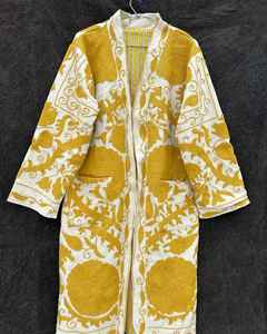 Chaqueta Larga Suzani de Algodón, Chaqueta de Diseño para Mujer, Hermoso Diseño - Product Image 4