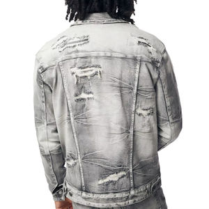 Conjunto de Chaqueta y Pantalones Vaqueros para Hombre, Estilo Urbano y Moderno, Diseño Sólido con Logotipo Bordado, Traje de Mezclilla para Hombre - Product Image 2