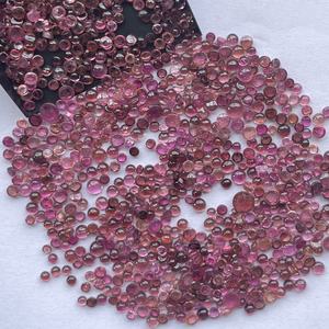 Cabochons ronds en pierre de tourmaline rose rubellite naturelle de 2mm 4mm 6mm pierres semi-précieuses en vrac serti de bijoux or AAA - Product Image 1