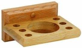 Gobelet et porte-brosse à dents support en bois moderne pour brosses à dents et dentifrice, bois d'acacia, naturel - Product Image 3