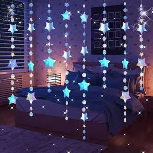 2M 4M Sao Vòng hoa Mặt Dây Chuyền Sinh Nhật Đảng Kỳ Nghỉ Biểu Ngữ Streamers Stargazer Đảng Giấy Treo Trang Trí