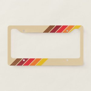Marco para Placa de Matrícula con Rayas de Carreras Retro de los 70s y 80s, Diseño Colorido a Rayas - Product Image 1
