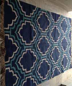 Alfombra de Poliéster con Diseño Floral Jacquard Hecha a Máquina en India, Alfombra Moderna Geométrica en Azul Crema, Azul Marino, Verde Azulado, Marfil, Estilo Marroquí - Product Image 2