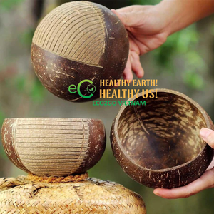 100% bols en coquille de noix de coco faits à la main respectueux de l'environnement naturel brut fabriqué sur mesure au Vietnam technique polie emballage en Carton - Product Image 4