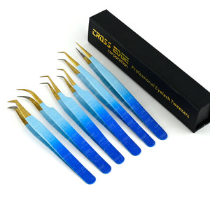 Bán Buôn Sợi Tip 45 90 Độ Lash Tweezers Độ Chính Xác Thẳng & Cong Cách Ly Nhíp Khởi Động Khối Lượng Tweezer Với Mềm Grip - Product Image 6