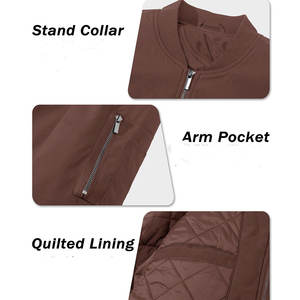 แจ็กเก็ตบอมเบอร์แจ็คเก็ตแบบมีซิปด้านหน้าสำหรับผู้ชายแจ็กเก็ตระบายอากาศได้ดีผ้าโพลีเอสเตอร์100% แขนยาวใส่สบายสไตล์ลำลอง - Product Image 2