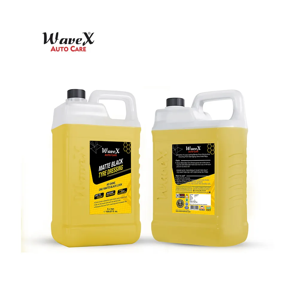 Factory Directly Sales Wavex Matte Black Tyre Dressing Spray Polish 5 Ltr Matte Black Satin Look Dry to Touch Zero Dust