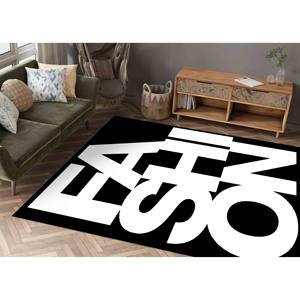 Tapis de mode noir et blanc : Décoration moderne imprimée en 3D, tapis doux non tissé - Product Image 3