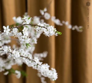 Panneau de rideau en lin moderne onglet poche de tringle supérieure rideaux de fenêtre semi-transparents taille personnalisée lin naturel pour le salon inclus - Product Image 4