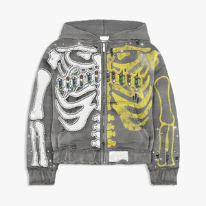 Sweat à capuche Umberto sur mesure, 100% coton molletonné, séchage rapide, avec strass en cristal français, effet délavé au soleil, coupe ample, délavage acide - Product Image 3