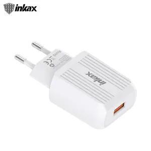 Inkax adaptor perjalanan, pengisi daya Multi pengisi daya USB A dinding rumah 5V 2,1 A CE FCC