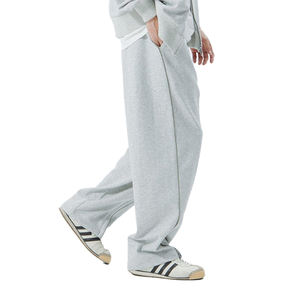 กางเกงวอร์มทรงหลวมของผู้ชายกางเกงวอร์มทรงหลวมขาบานสีจางแนววินเทจแบบสั่งทำ - Product Image 5