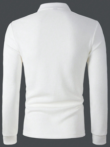 Trendy Heavyweight Unisex Street Style Solid Jersey Cotton Blend Plus Size Men's for Shirts High Quality - Product Image 2
