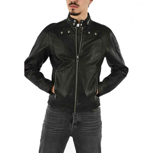 Chaquetas de Cuero de Motociclista Personalizadas de Alta Calidad para Hombre, de Piel de Oveja Genuina, Estilo Bomber de Cuero Puro para Invierno - Product Image 1
