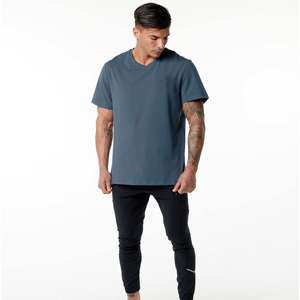 T-shirt en tricot streetwear pour homme, coupe classique, logo personnalisé de qualité professionnelle, stock de haute qualité, 100% coton, grande taille, séchage rapide - Product Image 1