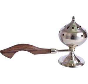 Brûleur d'encens en laiton fait main avec manche en bois Nouveau design Brûleur d'encens décoratif en métal et laiton de qualité supérieure pour la maison - Product Image 4