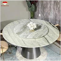 Table à manger contemporaine en marbre vert avec 6 chaises, ensemble de table à dîner en pierre pour la famille, la maison, la cuisine, le restaurant, la villa