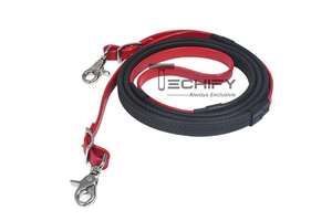 Ensemble de bride de cheval rouge de qualité supérieure avec peitoral et rênes, bride d'équitation anglaise réglable avec quincaillerie en acier inoxydable - Product Image 6